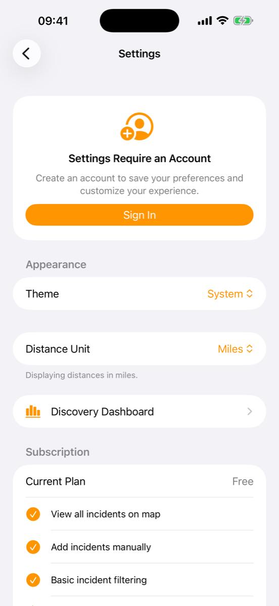EchoHawk settings and subscription